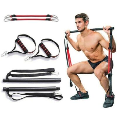 Pilates Bar & Resistance Band Kit — Portable Home Gym, Full-Body Stretch & Toning